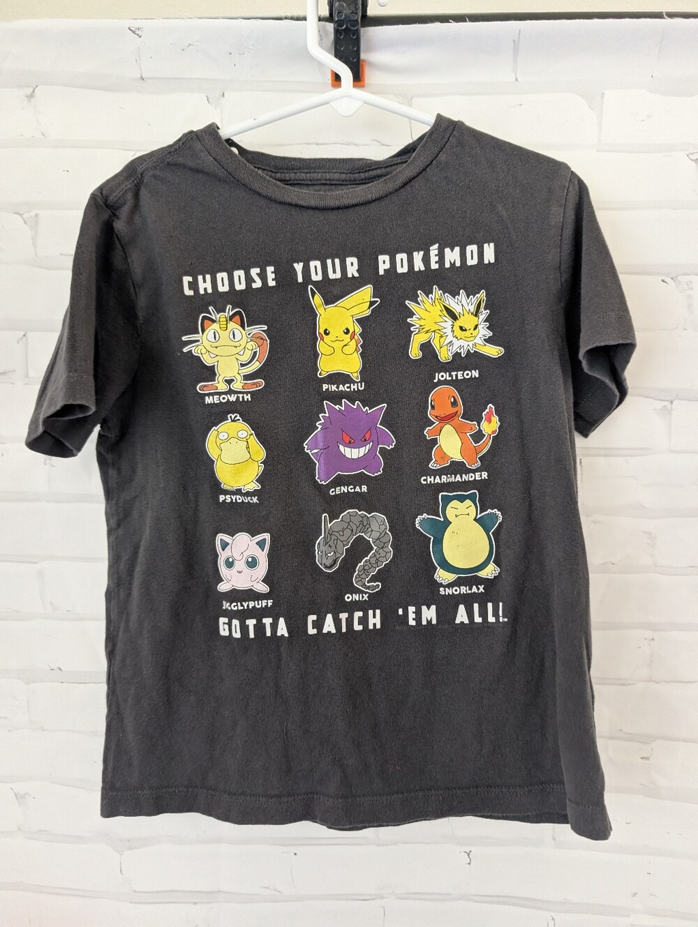 Old Navy Charcoal Gray Pokémon Character Tee with Multicolor Graphics
